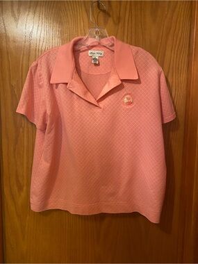 Sport Haley XL Peachy/Pink Diamond-Textured Polo w/Embroidered Pebble Beach Logo